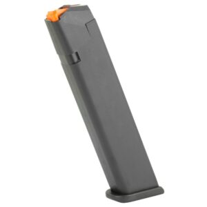 Glock G17/g34 Extended Magazine – 9mm 24-round Mag, Black Load up and stay in the fight — this extended 24-round glock magazine fits g17 and g34 9mm pistols, delivering more capacity with glock’s trusted feeding and rugged polymer body.