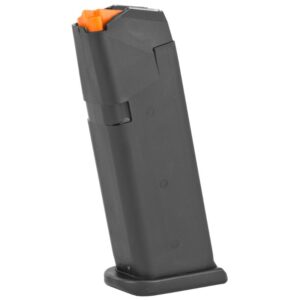 Glock 19 Gen5 Magazine – 9mm 15-round Mag, Black The glock 19 gen5 9mm 15-round magazine is a factory oem magazine built for reliable feeding and durability. Featuring a high-strength polymer body, steel-reinforced feed lips, and witness holes for round count visibility, this flush-fit magazine ensures flawless performance for your glock 19 gen5 pistol.