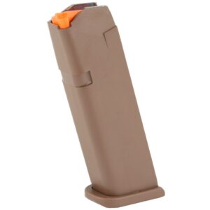 Glock 17/34 Mag 9mm 17rd Fde Glock 17/34 magazine: 9mm, 17-round capacity, flat dark earth finish