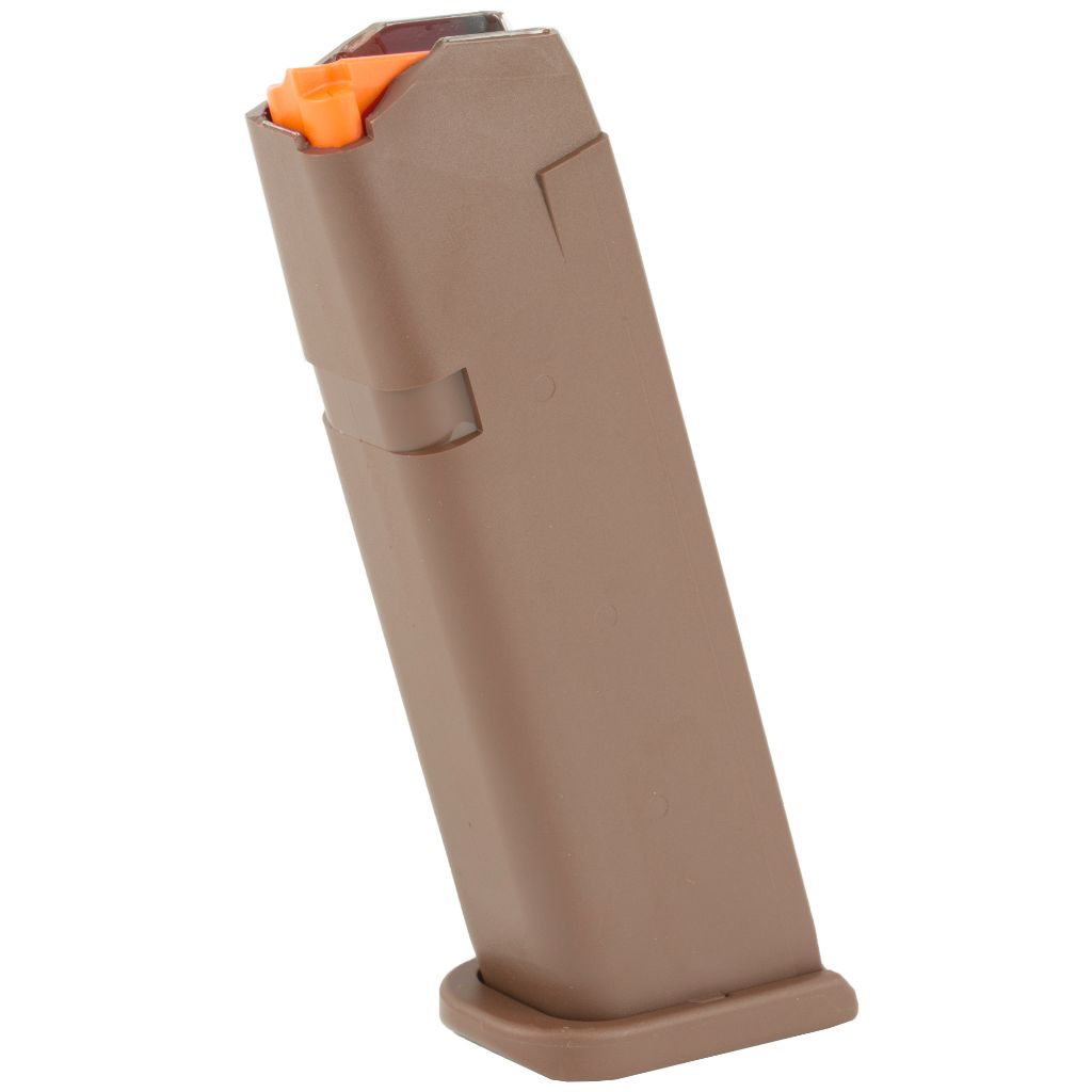 Glock 17/34 Mag 9mm 17rd Fde Glock 17/34 magazine: 9mm, 17-round capacity, flat dark earth finish