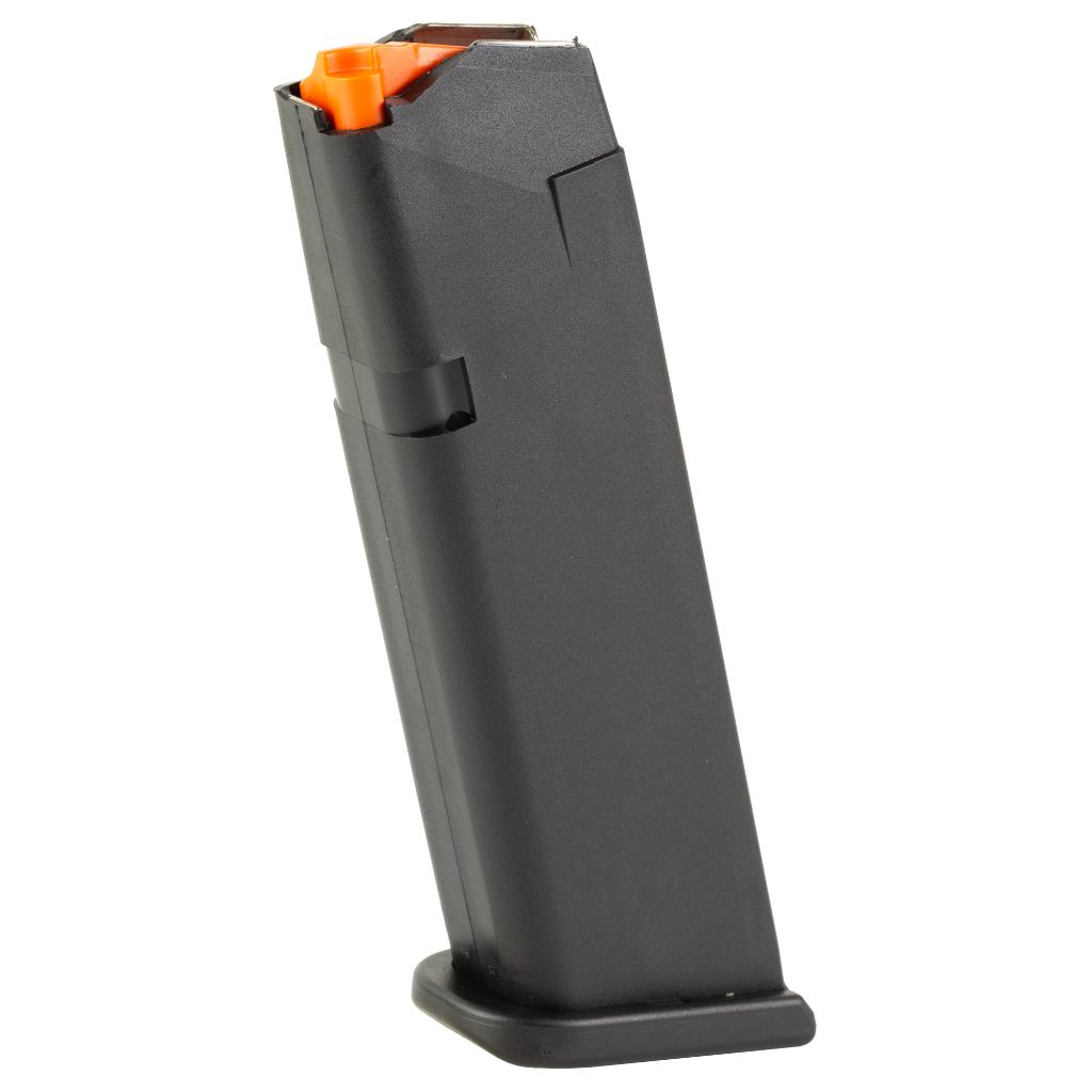 Glock G22/g35 Gen5 15rd Magazine (.40 S&w) Black Factory glock 15-round detachable magazine for g22/g35 gen5 pistols. Holds. 40 s&w, black polymer body with orange follower; packaged.