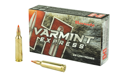 Hornady Varmint Express 22-250 Ammo – 50gr V-max, 20-round Box Hornady varmint express. 22-250 50gr v-max ammunition (20 rounds) is designed for varmint hunters, offering exceptional accuracy, rapid fragmentation, and reliable performance. Loaded with premium brass and propellant, it delivers high velocity and energy for long-range precision shots.